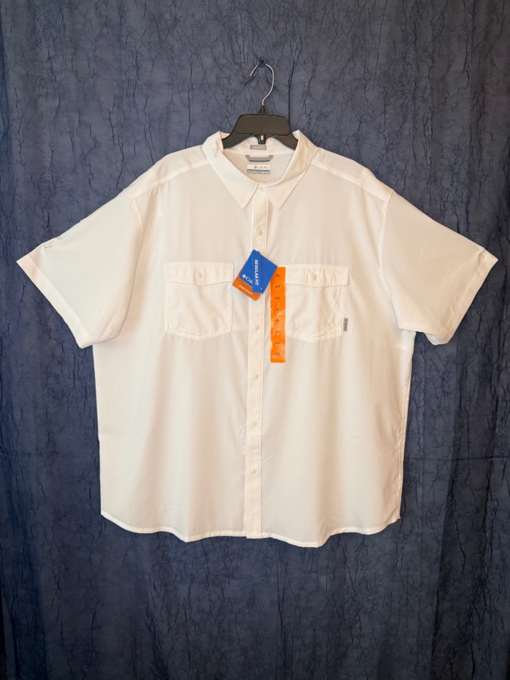 Columbia Solid Short Sleeve Shirt, White, S / XXL